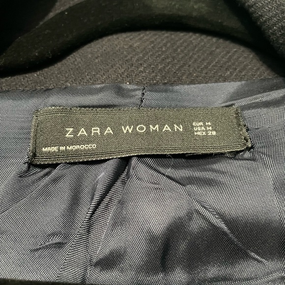Zara Wool Coat Navy Blue with studs - Picture 5 of 5